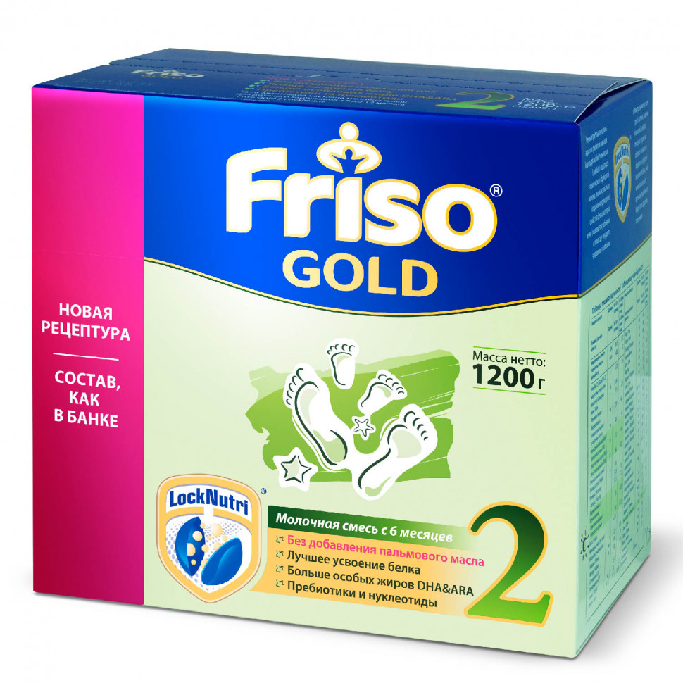 Детская молочная смесь Friso Фрисолак Gold 2 LockNutri 1200 г с 6-12 мес