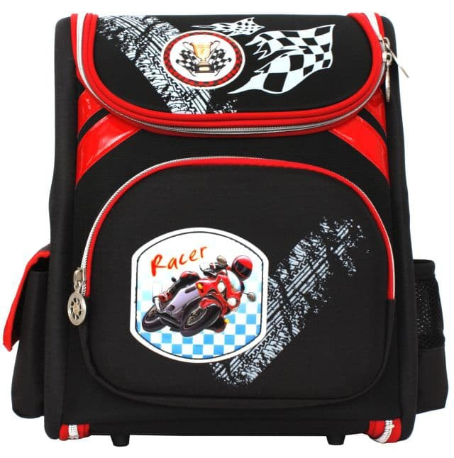 Школьный ранец Alliance for Kids Racer с ортопедической спиной черный с красным 5-946-242ШМ