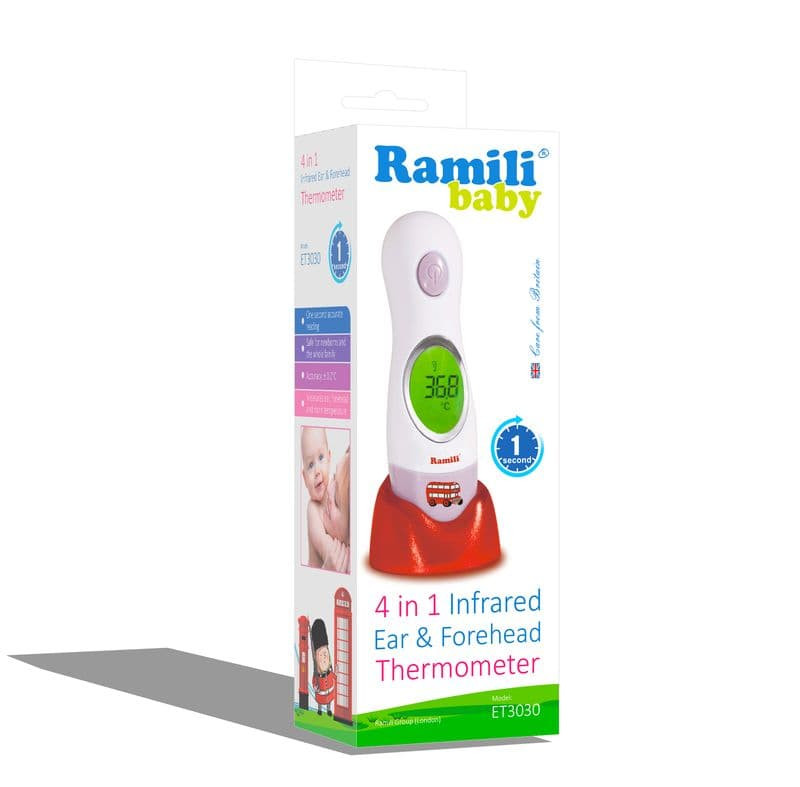 Инфракрасный ушной и лобный термометр 4 в 1 Ramili ET3030
