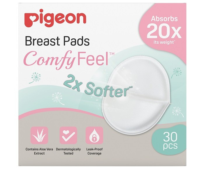 Вкладыши для бюстгалтера PIGEON Comfy Feel Breast с алоэ 30 шт