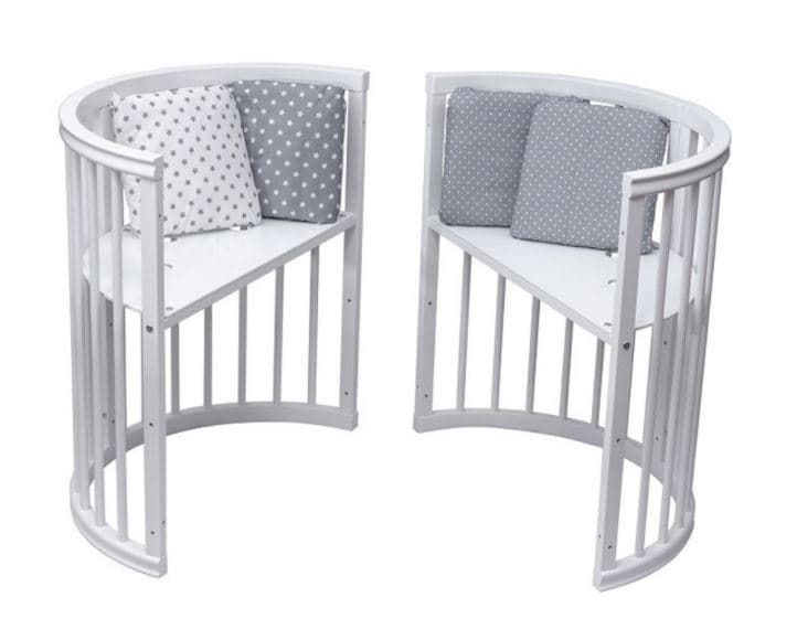 Baby cot Estel EXCLUSIVE oval 8in1 color white