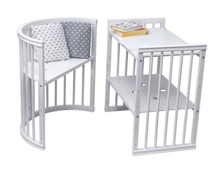 Baby cot Estel EXCLUSIVE oval 8in1 color white