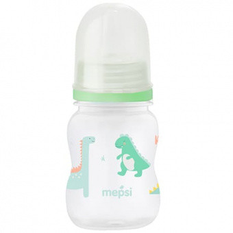 Бутылочка MEPSI для кормления с силиконовой соской 125 мл 0+ Dino