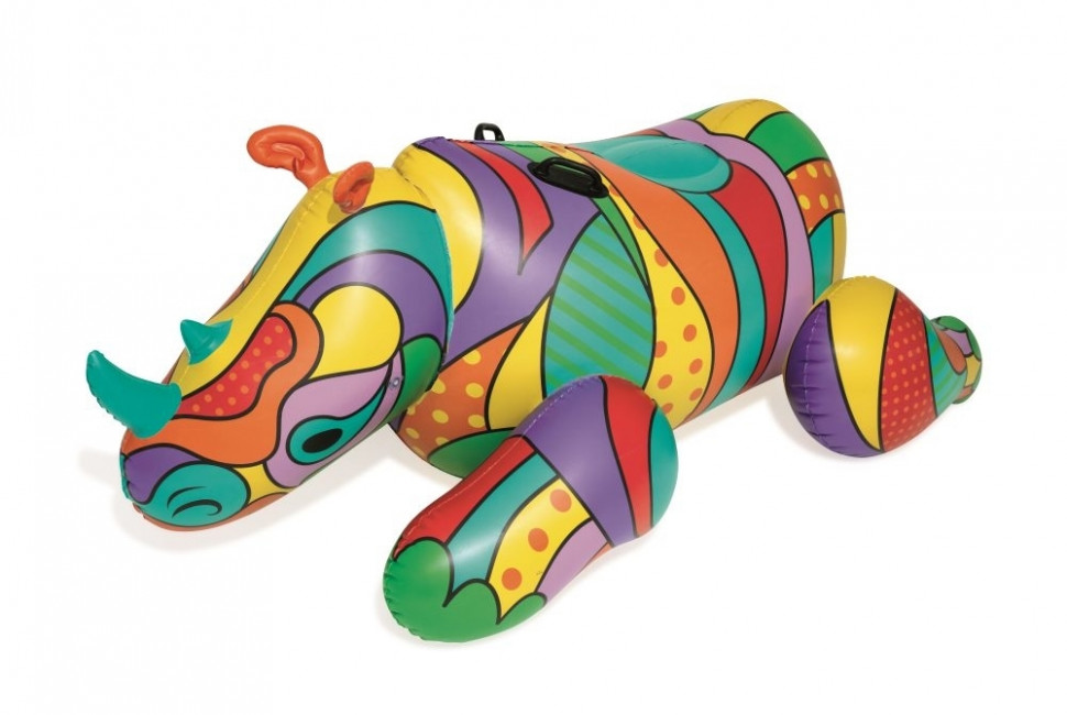 Надувная игрушка Bestway Поп-арт носорог для катания верхом 201х102см