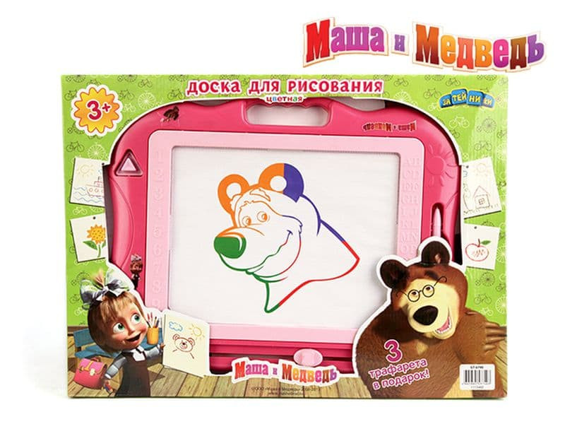 Доска для рисования ТМ Маша и Медведь цветная GT6792
