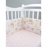 Комплект в кроватку AmaroBaby Сонные совушки поплин белый/розовый 4 предмета
