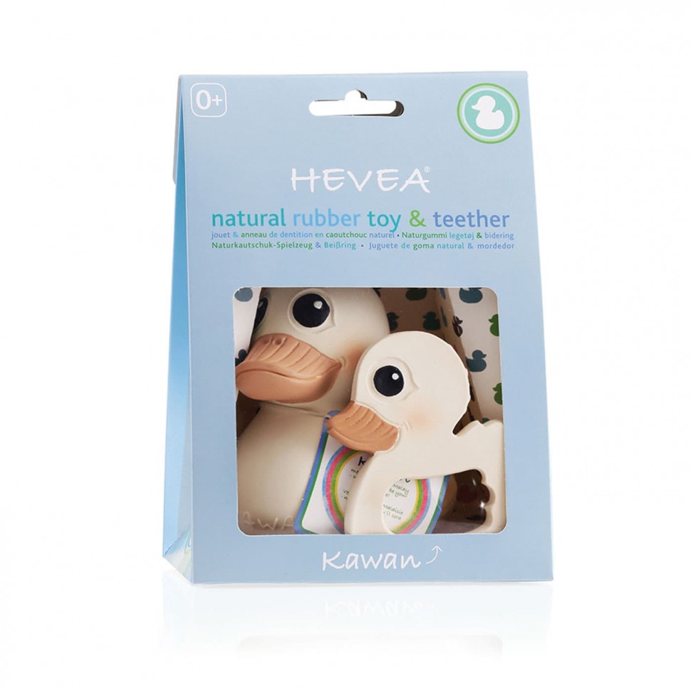 Набор Подарочный игрушка для ванной и прорезыватель HEVEA из натурального каучука Kawan 53164
