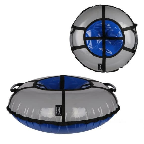 Inflatable sledge x-Match PVC D-80 cm, grey-blue
