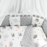 Комплект в кроватку AmaroBaby Крошка Ежик 15 предметов белый/серый поплин
