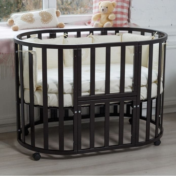Baby cot Incanto gio oval 9 in 1 wenge color