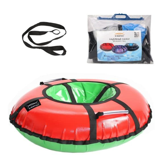 Inflatable sledge x-Match PVC, D-80 cm, red-green
