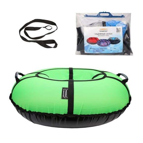 Inflatable sledge X-Match fabric D-90cm green
