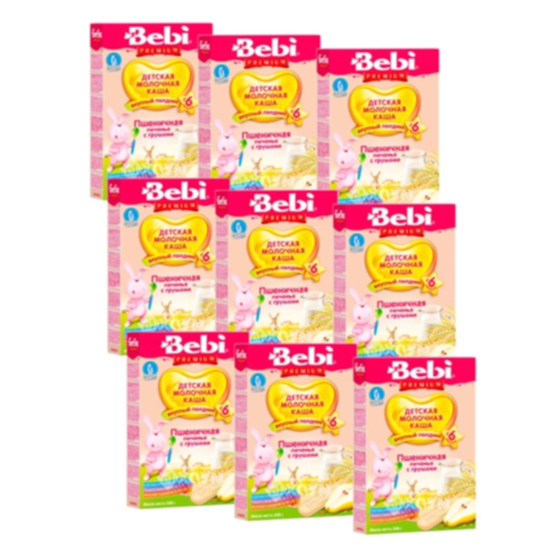 Каша Bebi (Беби) Premium для полдника Печенье груша с молоком с 6 мес 200 гр упаковка 9 шт