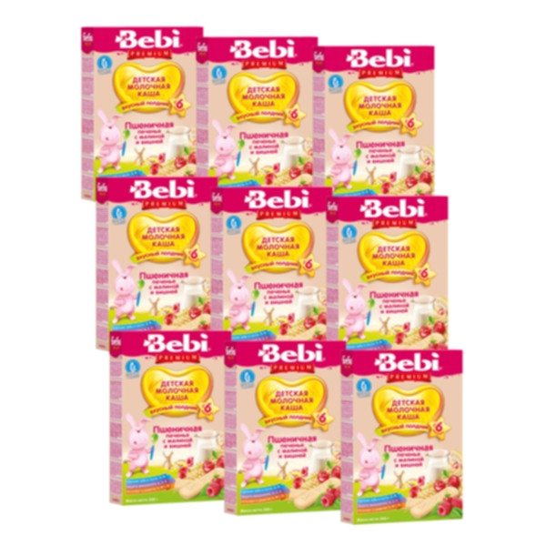 Каша Bebi (Беби) Premium для полдника Печенье малина вишня мол с 6 мес 200 гр упаковка 9 шт