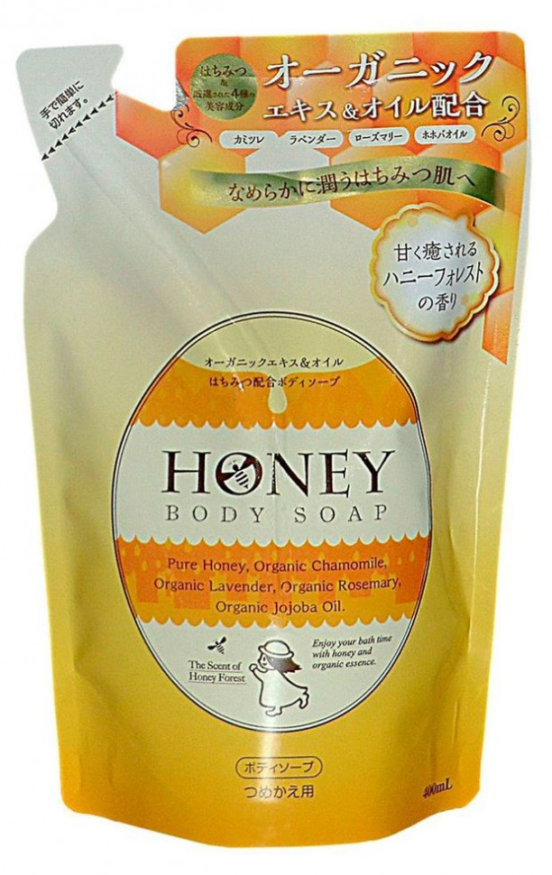 Гель для душа FUNS Honey Oil увлажняющий с экстрактом меда и маслом жожоба сменный блок 400 мл