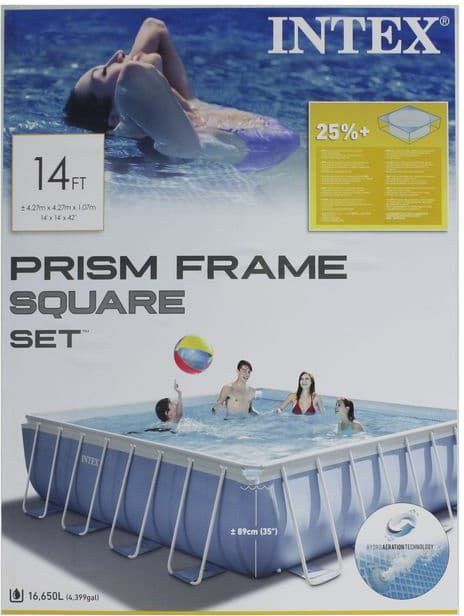 Каркасный бассейн Intex Prism Square Frame Pools с аксессуарами 28764