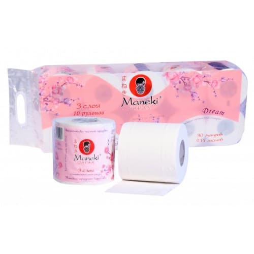 Туалетная бумага Maneki Dream с ароматом Сакура 10 рулонов