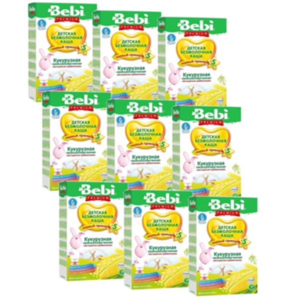 Каша Bebi (Беби) Premium Кукуруза низкоаллергенная с пребиотиками безмолочная с 5 мес 200 гр упаковка 9 шт