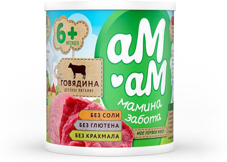 Пюре аМ-аМ Говядина с 6 мес 100 гр 