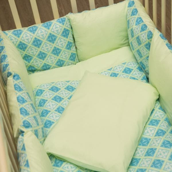 Комплект в кроватку ByTwinz с бортиками-подушками Нежность 6 предметов