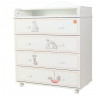 Dresser 4 drawer Topotushki Bunny-Watercolour white+print
