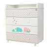 Dresser 4 drawer Topotushki Elephants white+print
