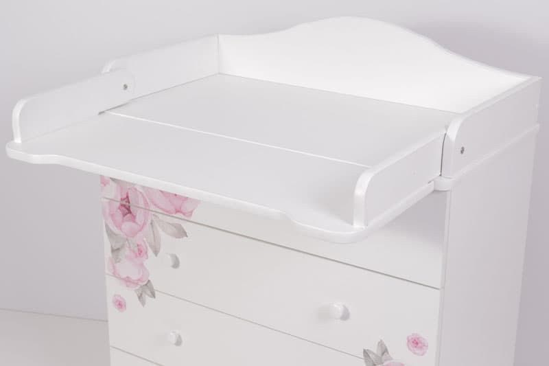 Dresser 4 drawer Topotushki Peonies white+print
