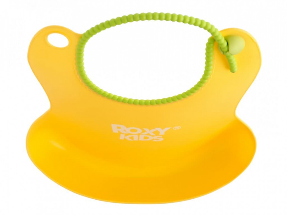 ROXY-KIDS soft bib with pocket and clasp yellow