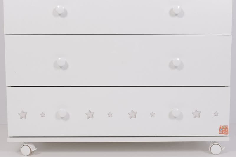Chest Topotushki Slumber party white+print 4 drawer
