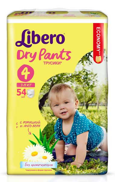 Подгузники-трусики Libero Dry Pants  7-11 кг 54 шт