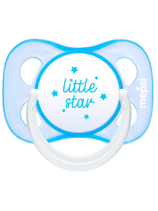 Соска-пустышка MEPSI Little star латексная классическая 0+ mini голубая