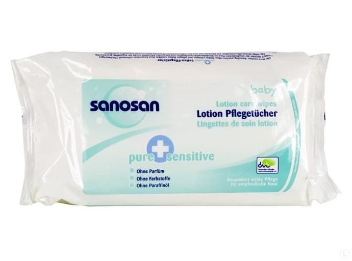 Sanosan Pure+Sensitive Влажные салфетки для детей 64шт