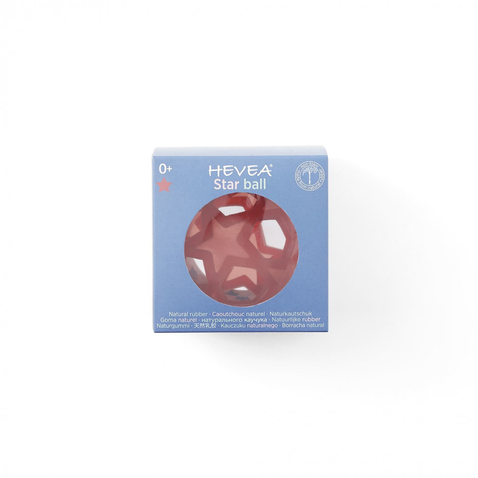 Прорезыватель HEVEA из натурального каучука Star ball Красный 121402