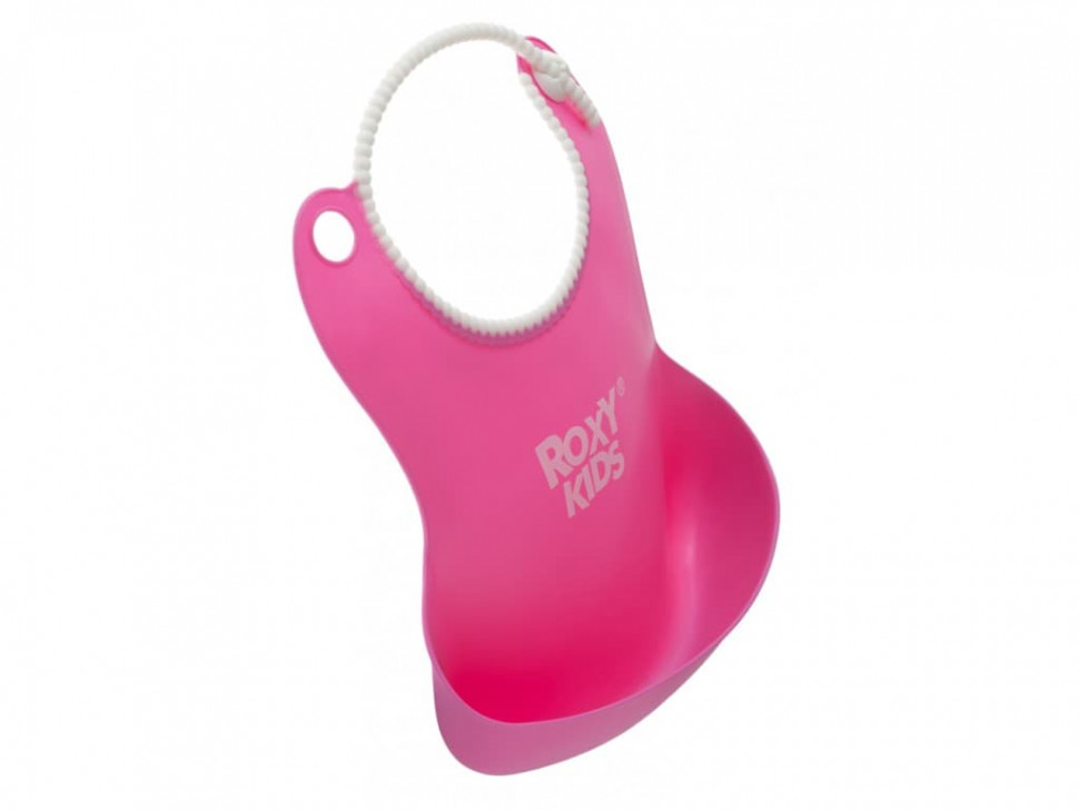 ROXY-KIDS soft bib with pocket and clasp pink