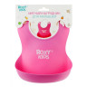 ROXY-KIDS soft bib with pocket and clasp pink