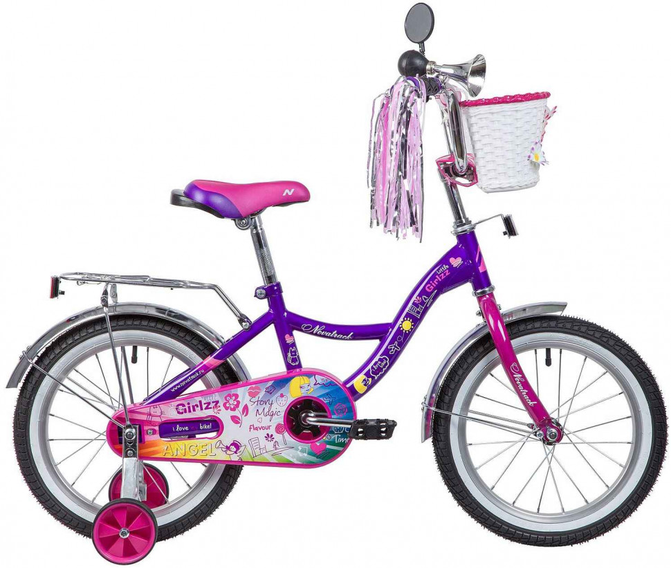 Велосипед NOVATRACK LITTLE GIRLZZ 16" фиолетовый