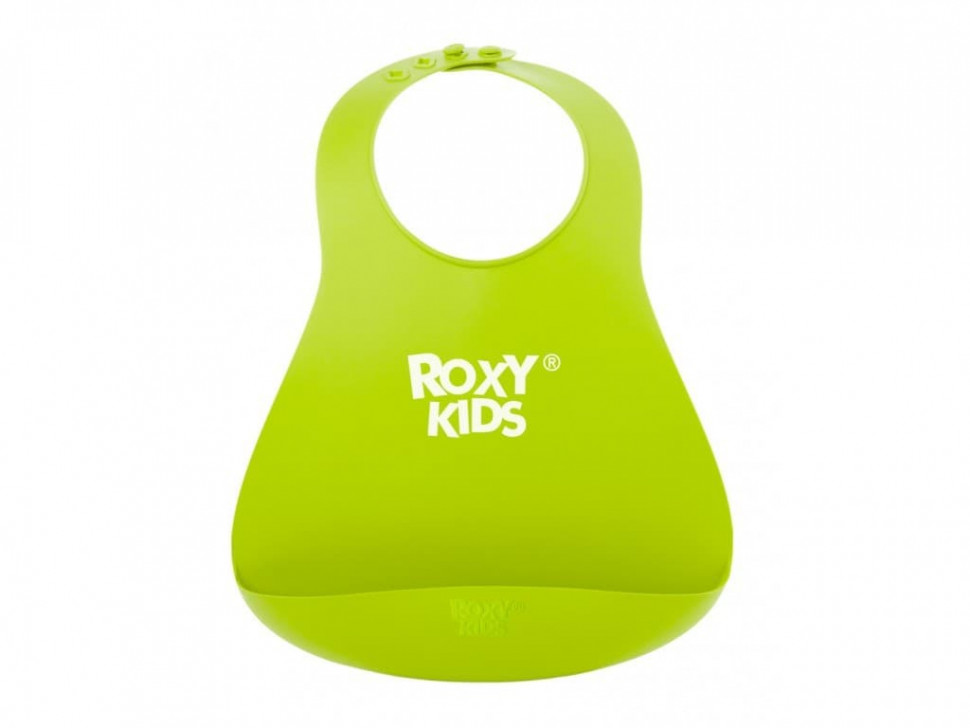 Нагрудник ROXY-KIDS мягкий зелёный RB-402-G