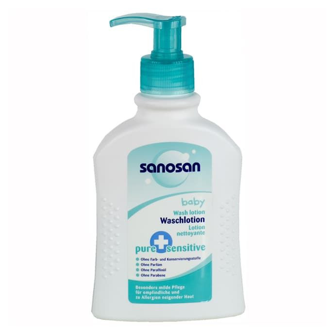 Sanosan Pure+Sensitive Средство для купания (с дозатором) 200мл купить в интернет магазине детских товаров "Денма"