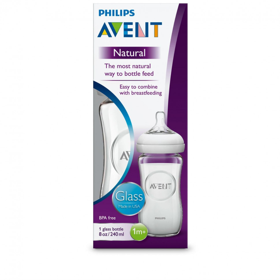 The glass bottle from Philips Avent Natural Series 1 month 240 ml
