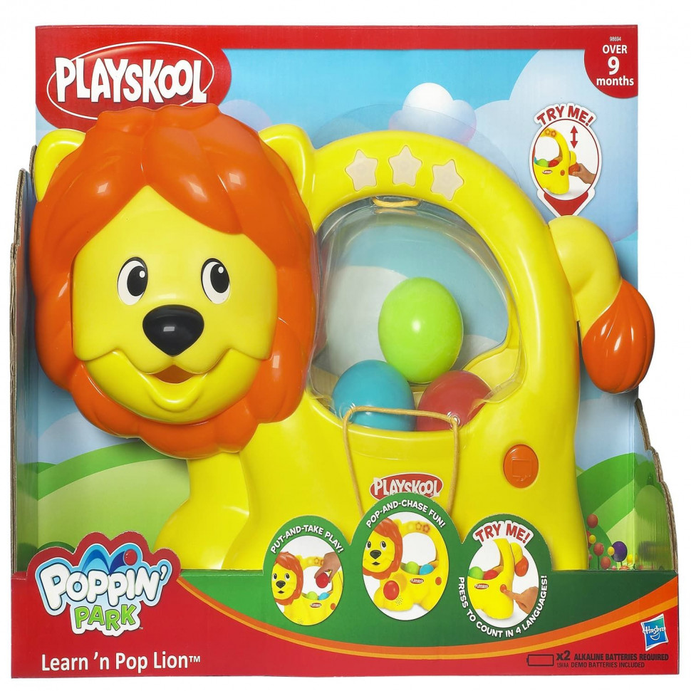 Погремушка Hasbro Playskool веселый львенок развивающая игрушка свет звук 98694