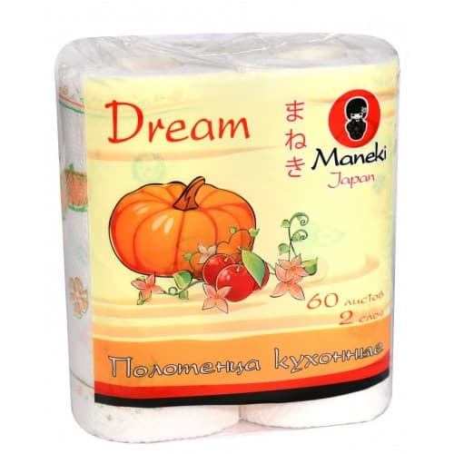 Полотенца кухонные бумажные MANEKI Dream 2 слоя  2 рул в уп