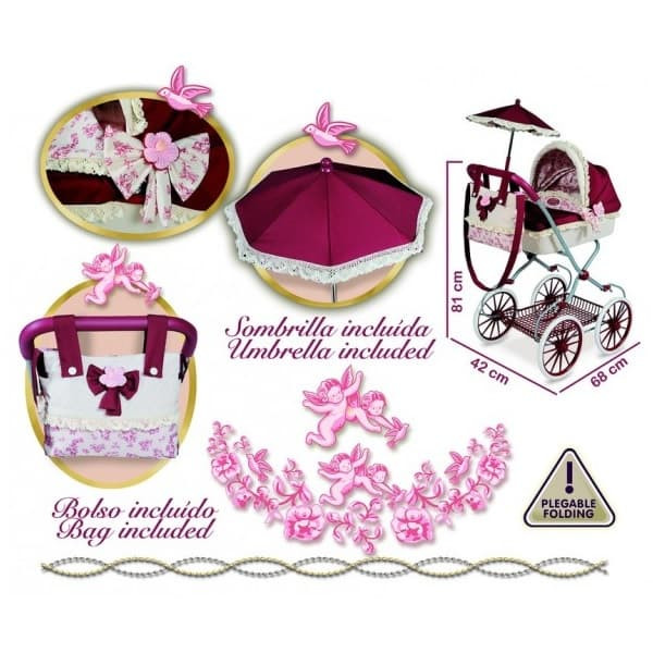 Коляска Decuevas Toys с сумкой и зонтиком Мартина 81 см