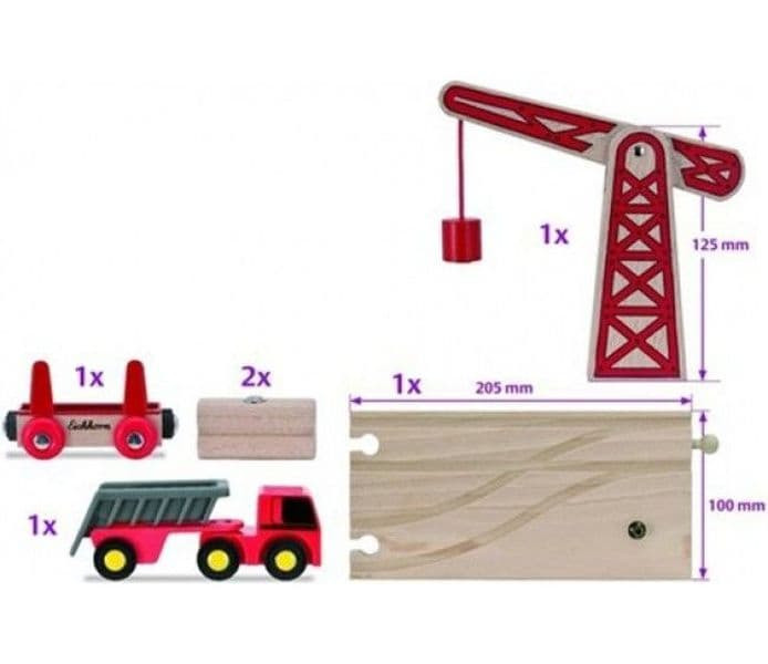 Игровой набор Eichhorn Для деревянной железной дороги с краном 100001516